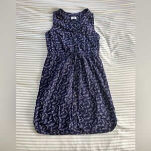 Navy Blue Cotton Sleeveless Dress